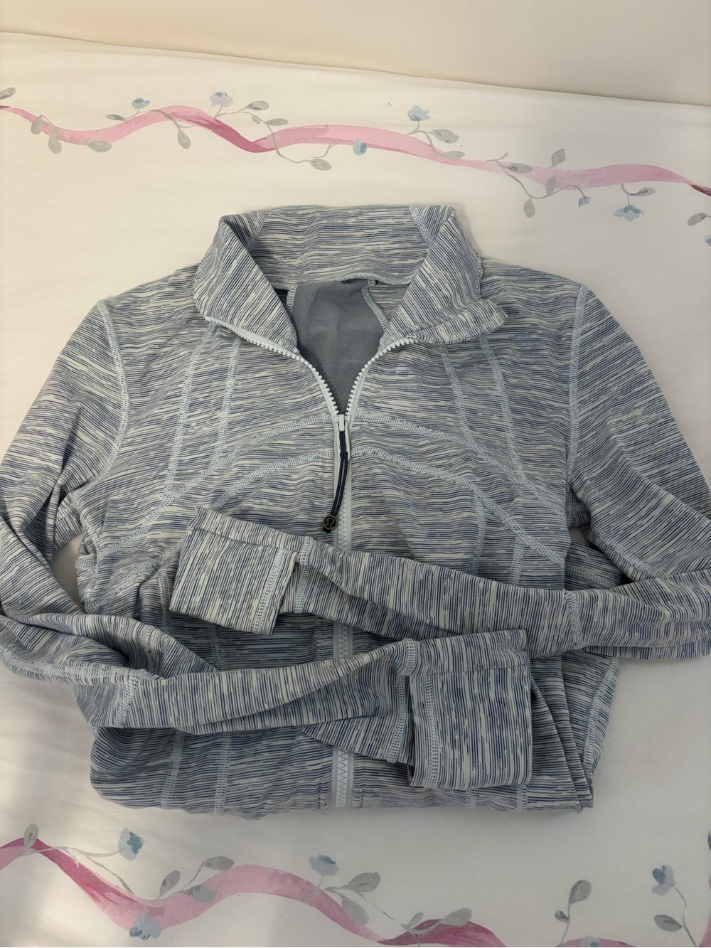 Lululemon Heathered Light Blue Zip-Up Jacket